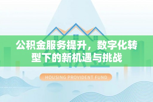 集安公积金服务提升，数字化转型下的新机遇与挑战