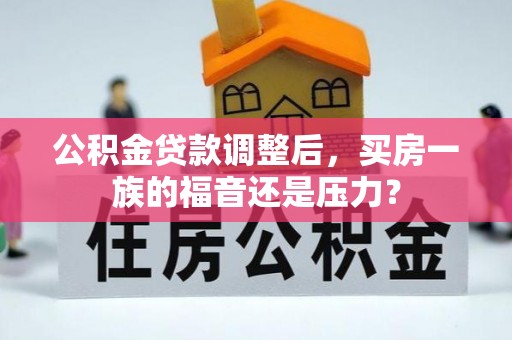 集安公积金贷款调整后，买房一族的福音还是压力？