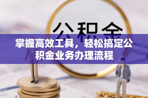 集安掌握高效工具，轻松搞定公积金业务办理流程