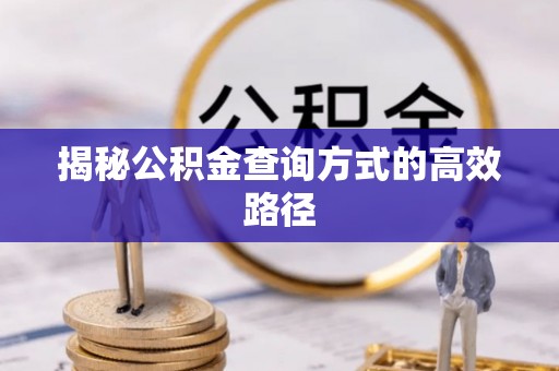 集安揭秘公积金查询方式的高效路径